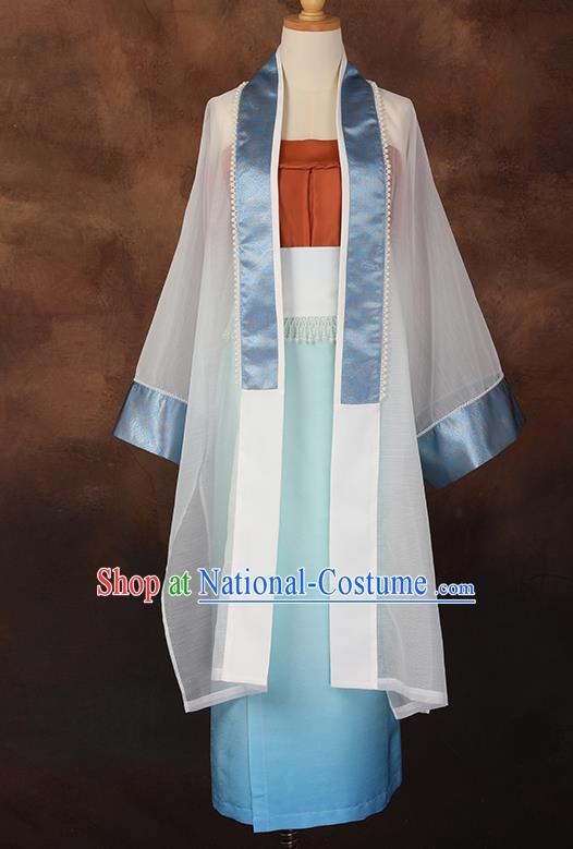 China Ancient Young Beauty Hanfu Dresses Song Dynasty Civilian Female Garment Costumes Traditional Historical Clothing