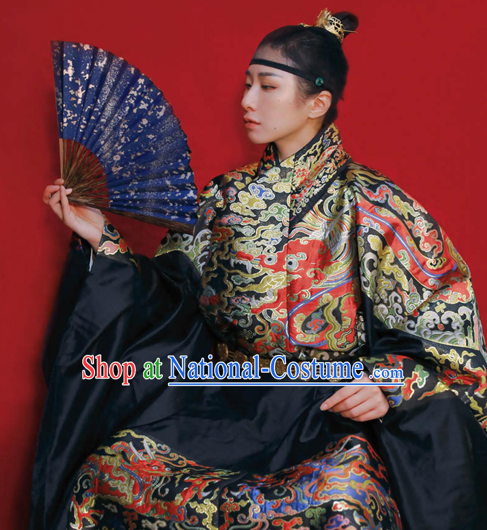 Ancient China Ming Dynasty Imperial Bodyguard Embroidered Fei Yu Garment Fly Fish Clothing for Men