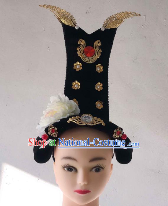 Handmade Chinese Court Dance Hairpieces Classical Dance Wigs Chignon Hanfu Dance Hair Accessories