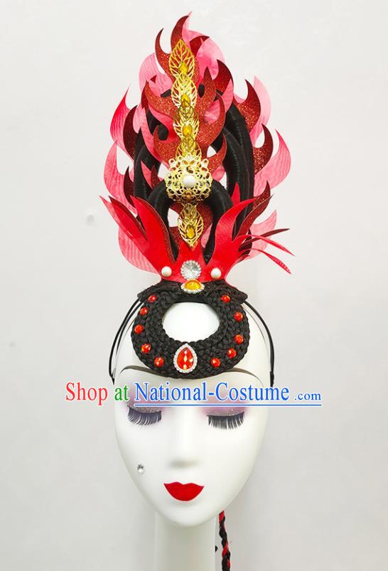 Chinese Opening Dance Hairpieces Woman Classical Dance Wigs Chignon Spring Festival Gala Stage Performance Hair Accessories