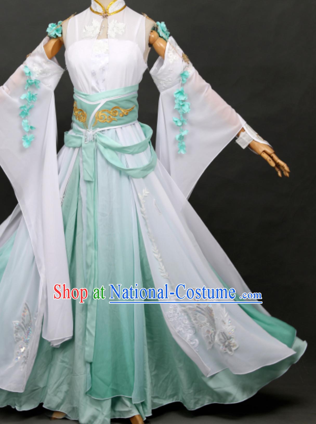 Top Green Chinese Traditional Cosplay Female Knight Hanfu Dress Ancient Swordswoman Garments for Women