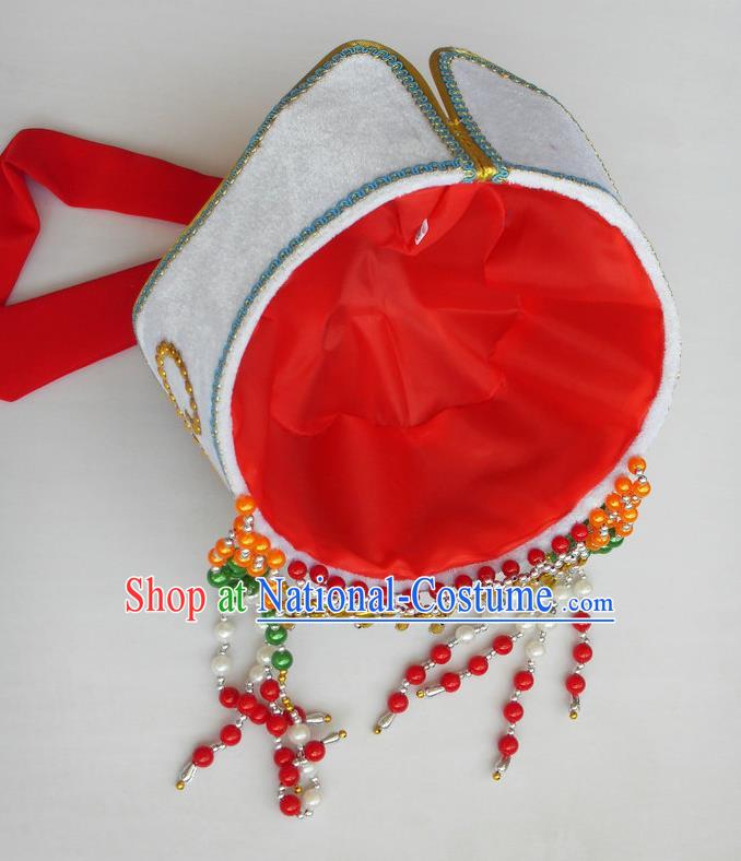 Chinese Mongol Nationality Female Tassel Hat Ethnic Dance Performance Headdress Mongolian Minority Headwear