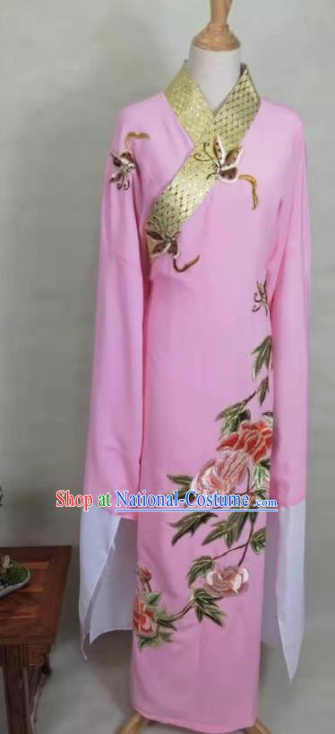 Chinese Beijing Opera Xiaosheng Clothing Ancient Scholar Garment Costume Peking Opera Niche Liang Shanbo Embroidered Pink Robe