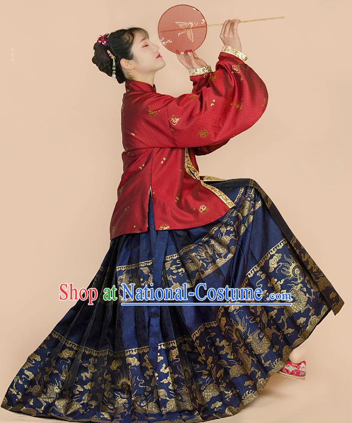 China Traditional Hanfu Garment Costumes Ancient Noble Woman Dresses Ming Dynasty Royal Princess Clothing