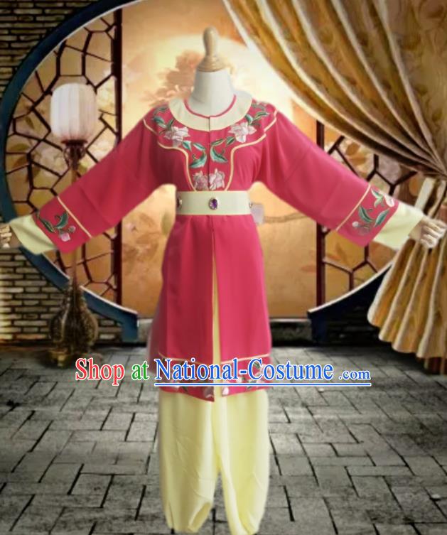 Chinese Peking Opera Pink Uniforms Beijing Opera Xiaosheng Clothing Ancient Servant Boy Garment Costume