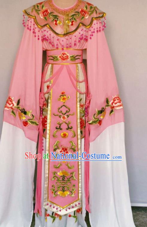 China Beijing Opera Diva Costume Huangmei Opera Fairy Princess Uniforms Ancient Empress Clothing Peking Opera Hua Tan Pink Dress