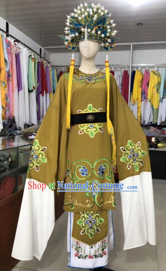 China Shaoxing Opera Dame Uniforms Ancient Old Countess Clothing Peking Opera Laodan Green Dress Beijing Opera Elderly Woman Costume