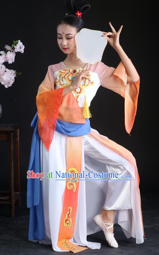 China Children Classical Dance Costumes Girl Stage Performance Dancewear Court Dance Clothing Palace Fan Dance Outfits