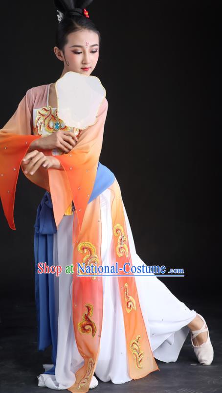 China Children Classical Dance Costumes Girl Stage Performance Dancewear Court Dance Clothing Palace Fan Dance Outfits