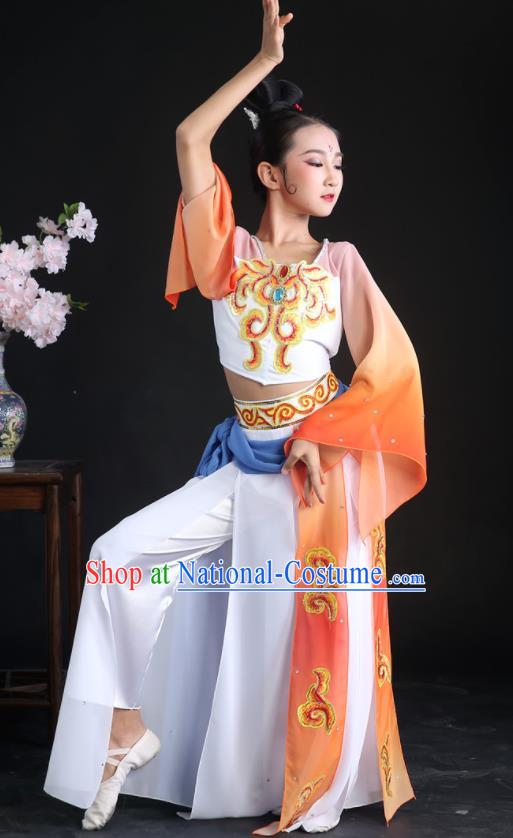 China Children Classical Dance Costumes Girl Stage Performance Dancewear Court Dance Clothing Palace Fan Dance Outfits