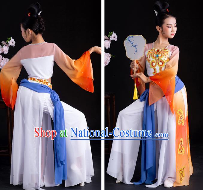 China Children Classical Dance Costumes Girl Stage Performance Dancewear Court Dance Clothing Palace Fan Dance Outfits