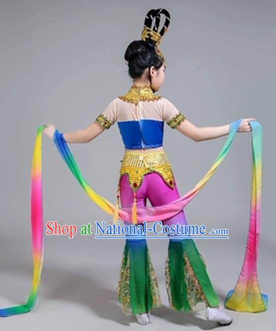 China Flying Dance Clothing Dunhuang Apsaras Dance Dress Children Classical Dance Costumes Girl Stage Performance Dancewear