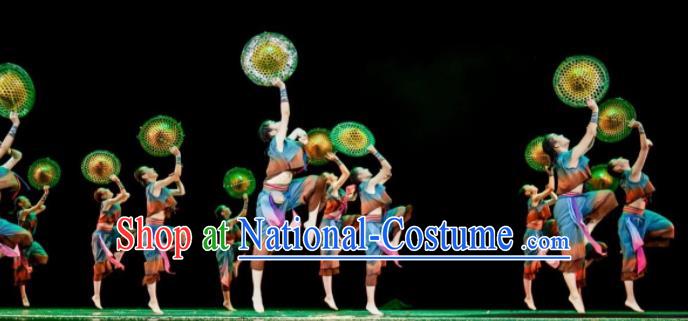 Chinese Yangge Dance Clothing Children Yangko Dance Uniforms Folk Dance Costumes Village Girl Dance Dress