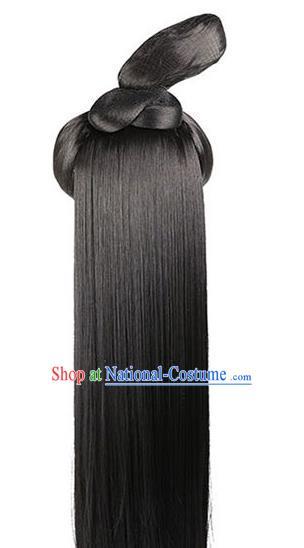 Chinese Traditional Hanfu Court Dance Wigs Chignon Ancient Princess Headdress Han Dynasty Palace Woman Hairpieces