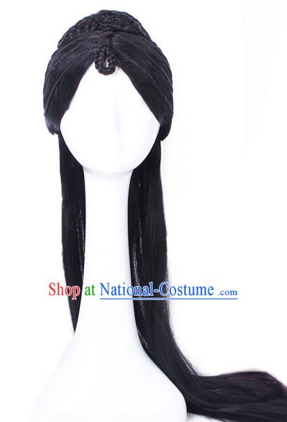 Chinese Ancient Court Woman Headdress Han Dynasty Princess Hairpieces Traditional Hanfu Dance Wigs Chignon