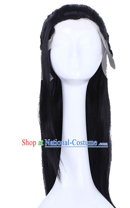 Chinese Traditional Drama Princess Weiyoung Cosplay Knight Headdress Ancient Young Swordsman Hairpieces Handmade Jin Dynasty Prince Wigs