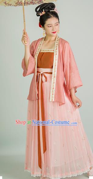 China Song Dynasty Young Woman Historical Clothing Traditional Hanfu Dress Ancient Civilian Female Garment Costumes Complete Set