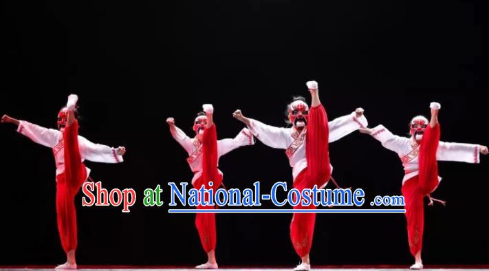 China Children Classical Dance Costumes Stage Performance Dancewear Opera Dance Clothing Facial Makeup Dance Outfits