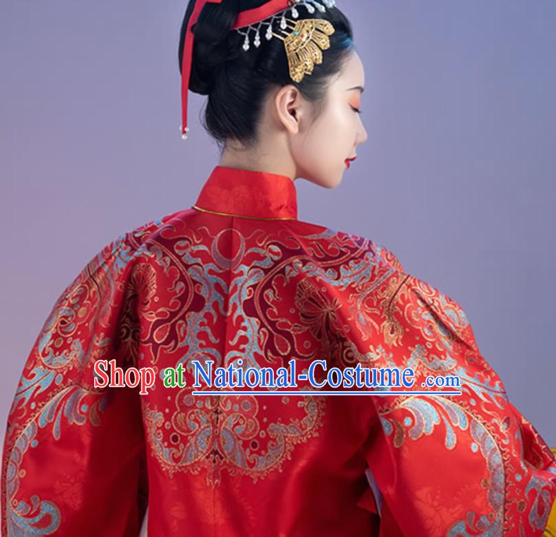 Top Chinese Ancient Imperial Queen Wedding Embroidered Garment Ming Dynasty Princess Garments for Women