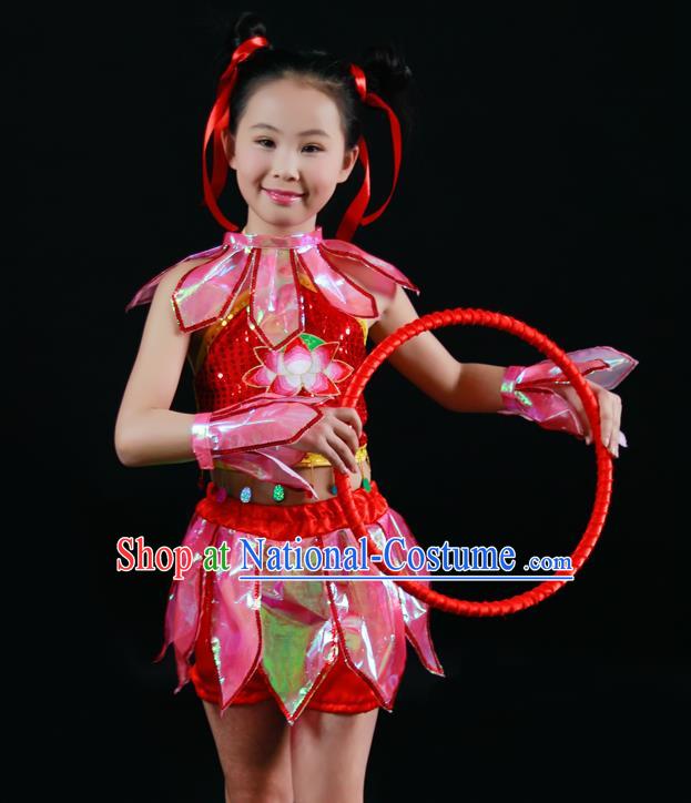 China Lotus Dance Outfits Children Classical Dance Costumes Stage Performance Dancewear Ne Zha Dance Clothing