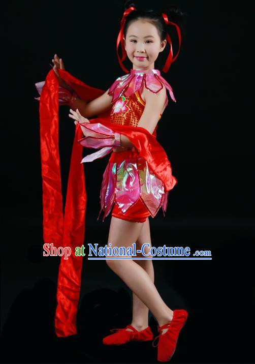 China Lotus Dance Outfits Children Classical Dance Costumes Stage Performance Dancewear Ne Zha Dance Clothing