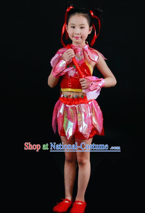 China Lotus Dance Outfits Children Classical Dance Costumes Stage Performance Dancewear Ne Zha Dance Clothing