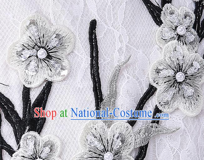 China Palace Fan Dance Clothing Jasmine Flowers Dance White Dress Children Classical Dance Costumes Girl Stage Performance Dancewear