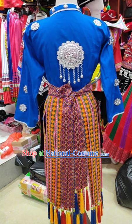 Chinese Miao Nationality Folk Dance Clothing Guizhou Ethnic Pheasant Dance Garments Hmong Minority Woman Performance Short Dress Outfits