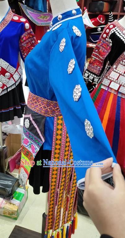 Chinese Miao Nationality Folk Dance Clothing Guizhou Ethnic Pheasant Dance Garments Hmong Minority Woman Performance Short Dress Outfits