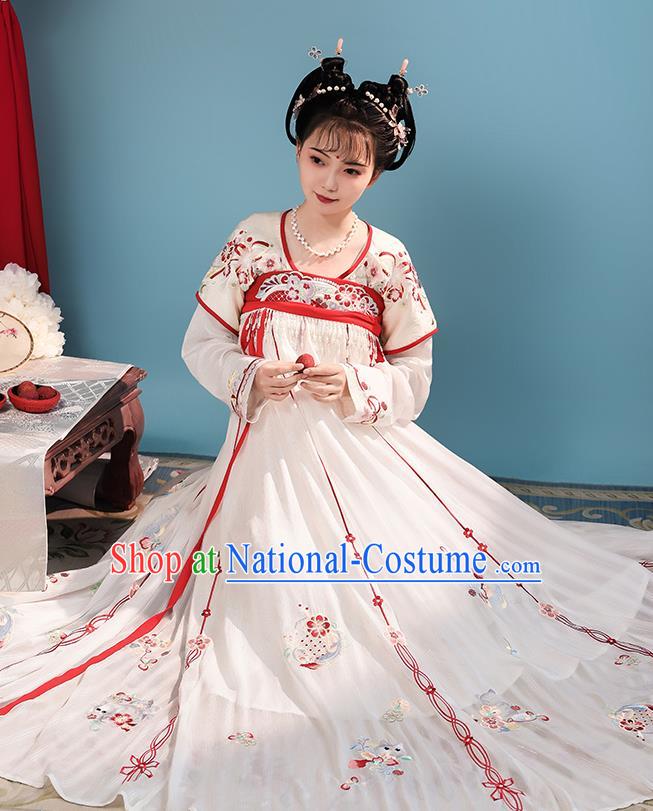 China Tang Dynasty Palace Beauty Historical Clothing Traditional Court Hanfu Dress Ancient Princess Garment Costumes