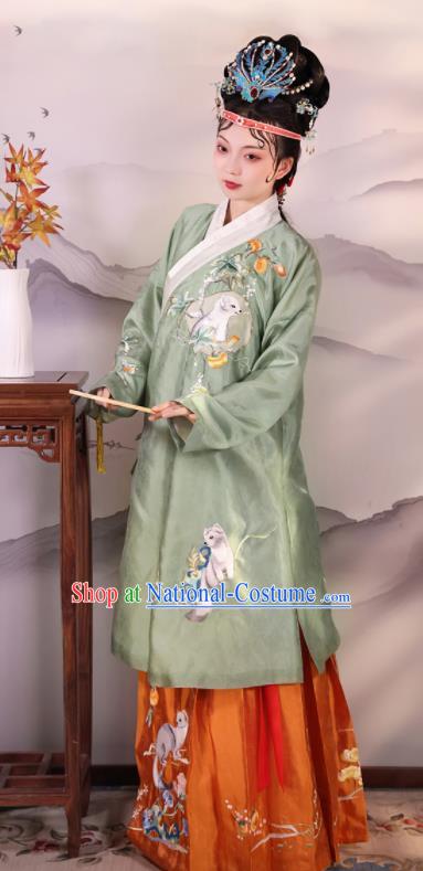 China Ming Dynasty Young Mistress Historical Clothing Traditional Hanfu Dresses Ancient Noble Woman Garment Costumes