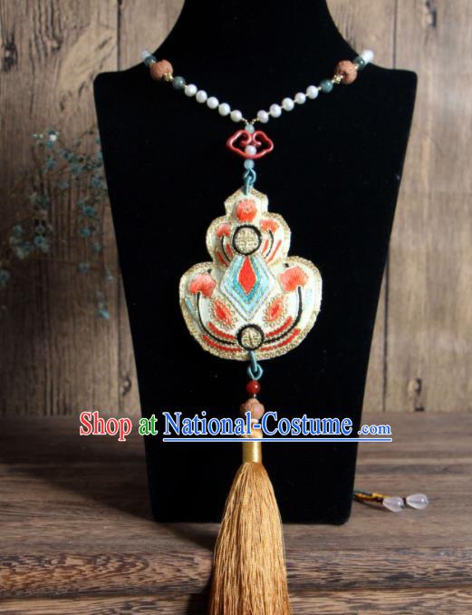 Handmade China Embroidered Gourd Necklet Classical Qipao Necklace Accessories