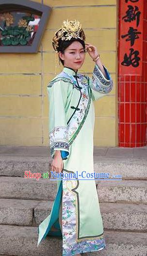 Chinese Qing Dynasty Imperial Consort Clothing Ancient Court Woman Light Green Dress Drama Empresses in the Palace Garment Costumes