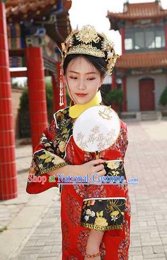 Chinese Ancient Empress Red Dress Drama Ruyi Royal Love in the Palace Garment Costume Qing Dynasty Queen Wedding Clothing