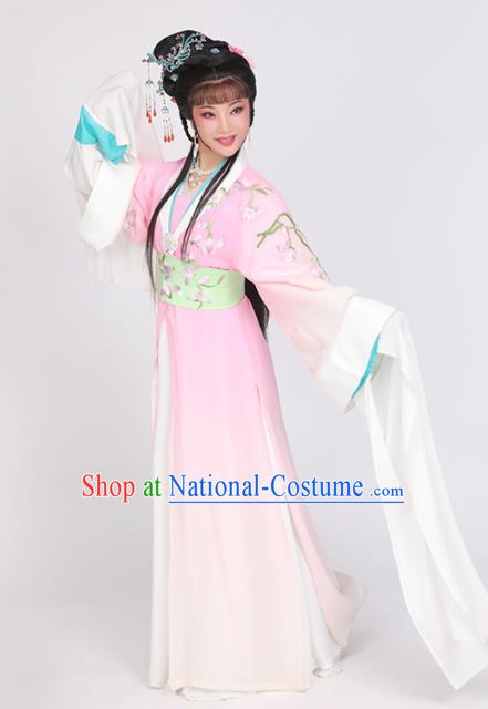 Chinese Beijing Opera Hua Tan Garment Costumes Yue Opera Actress Clothing Ancient Goddess Pink Dress