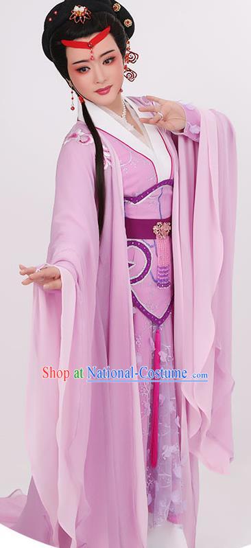 Chinese Yue Opera Actress Clothing Ancient Empress Lilac Hanfu Dress Beijing Opera Hua Tan Garment Costumes