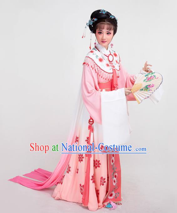 China Peking Opera Actress Clothing Ancient Noble Lady Pink Dress Yue Opera Diva Garment Costumes