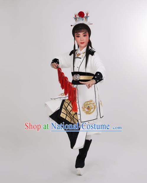 Chinese Beijing Opera Takefu Uniforms Yue Opera Young General Lu Wenlong Clothing Opera Warrior Armor Costume