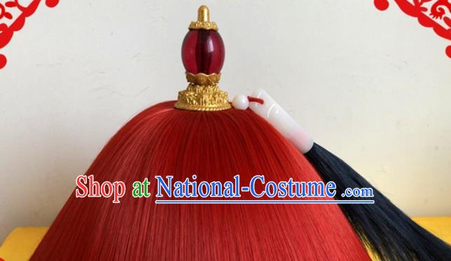 Chinese Qing Dynasty Imperial Bodyguard Hat Opera Royal Highness Headpiece Traditional Beijing Opera Soldier Headwear