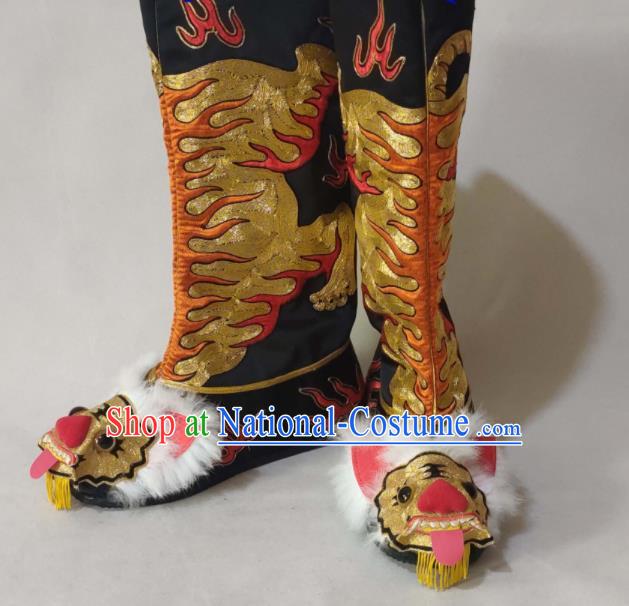 China Traditional Peking Opera Takefu Shoes Peking Opera Warrior Shoes Sichuan Opera Tiger Head Boots