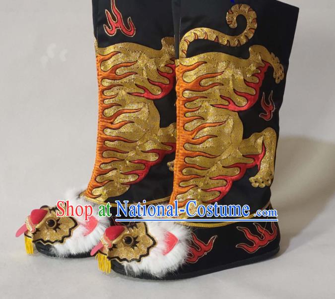 China Traditional Peking Opera Takefu Shoes Peking Opera Warrior Shoes Sichuan Opera Tiger Head Boots