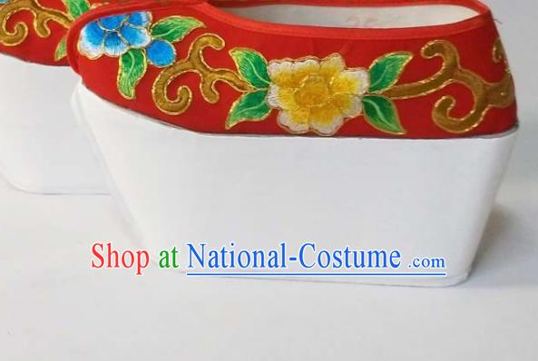 China Yue Opera Scholar Red Shoes Traditional Peking Opera Xiaosheng Shoes Beijing Opera Niche Embroidered Shoes