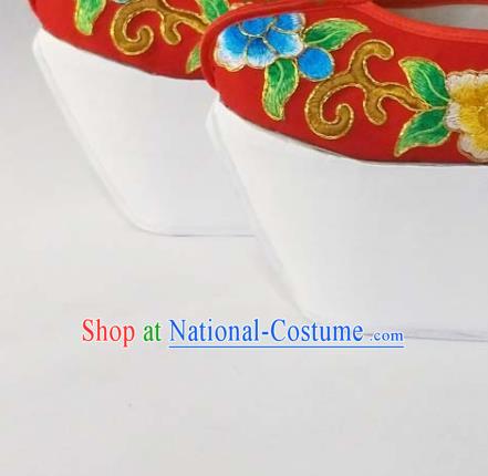 China Yue Opera Scholar Red Shoes Traditional Peking Opera Xiaosheng Shoes Beijing Opera Niche Embroidered Shoes