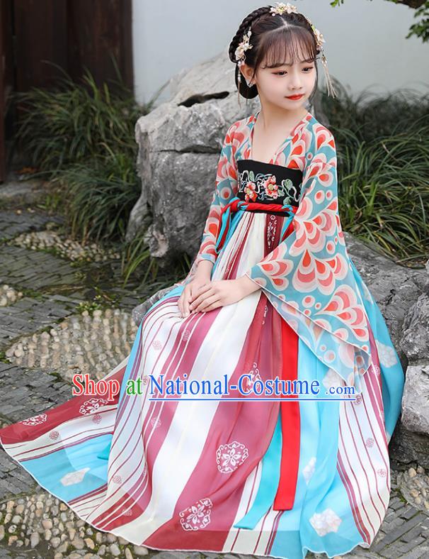 China Children Hanfu Dress Ancient Girl Fairy Fashion Costume Traditional Dance Clothing