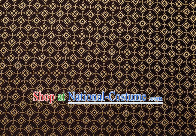 China Jacquard Tapestry Traditional Tang Suit Fabric Brown Copper Pattern Brocade Material Hanfu Silk Damask