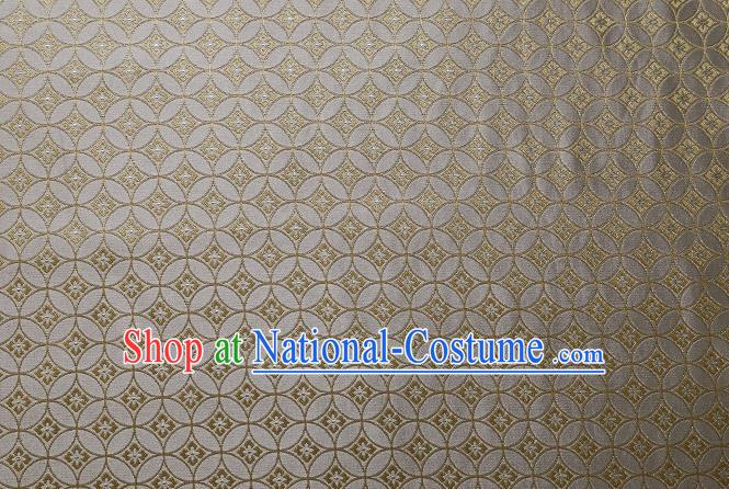 China Hanfu Silk Damask Jacquard Tapestry Traditional Tang Suit Fabric Grey Copper Pattern Brocade Material