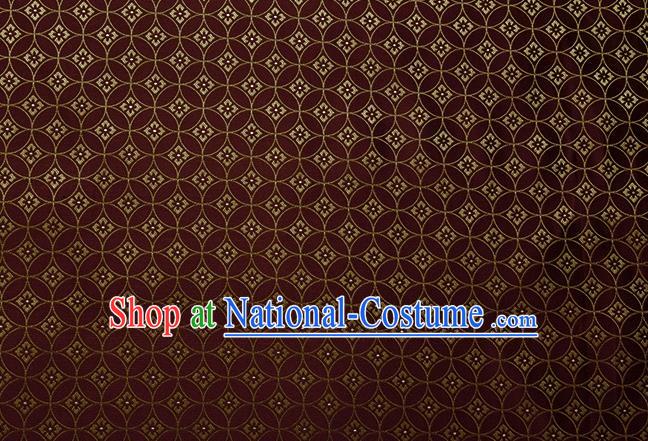 China Traditional Hanfu Fabric Dark Red Copper Pattern Brocade Material Tang Suit Silk Damask Jacquard Tapestry