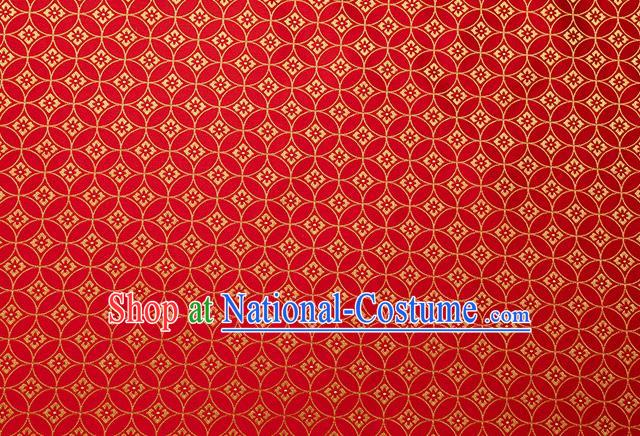 China Tang Suit Silk Damask Jacquard Tapestry Traditional Hanfu Fabric Red Copper Pattern Brocade Material