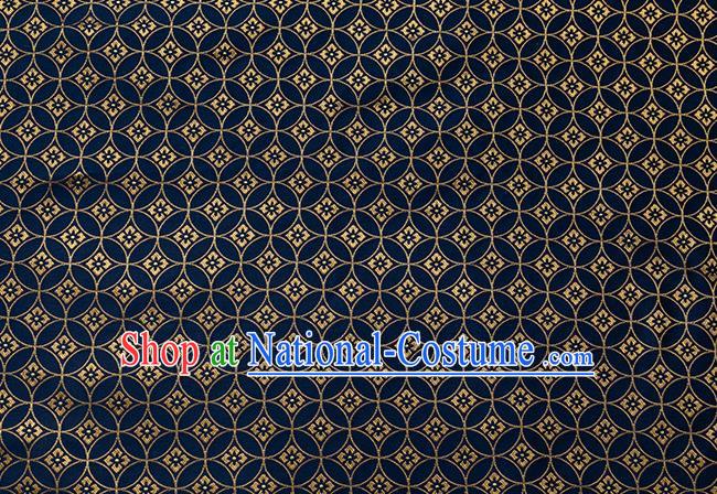 China Jacquard Tapestry Traditional Hanfu Fabric Navy Blue Copper Pattern Brocade Material Tang Suit Silk Damask