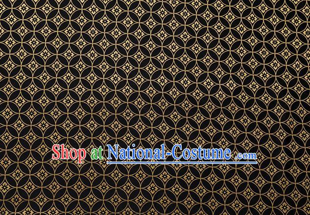 China Black Copper Pattern Brocade Material Tang Suit Silk Damask Jacquard Tapestry Traditional Hanfu Fabric